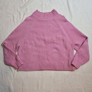 Old Navy Pink Oversized slightly Cropped Knit Sweater Size Large